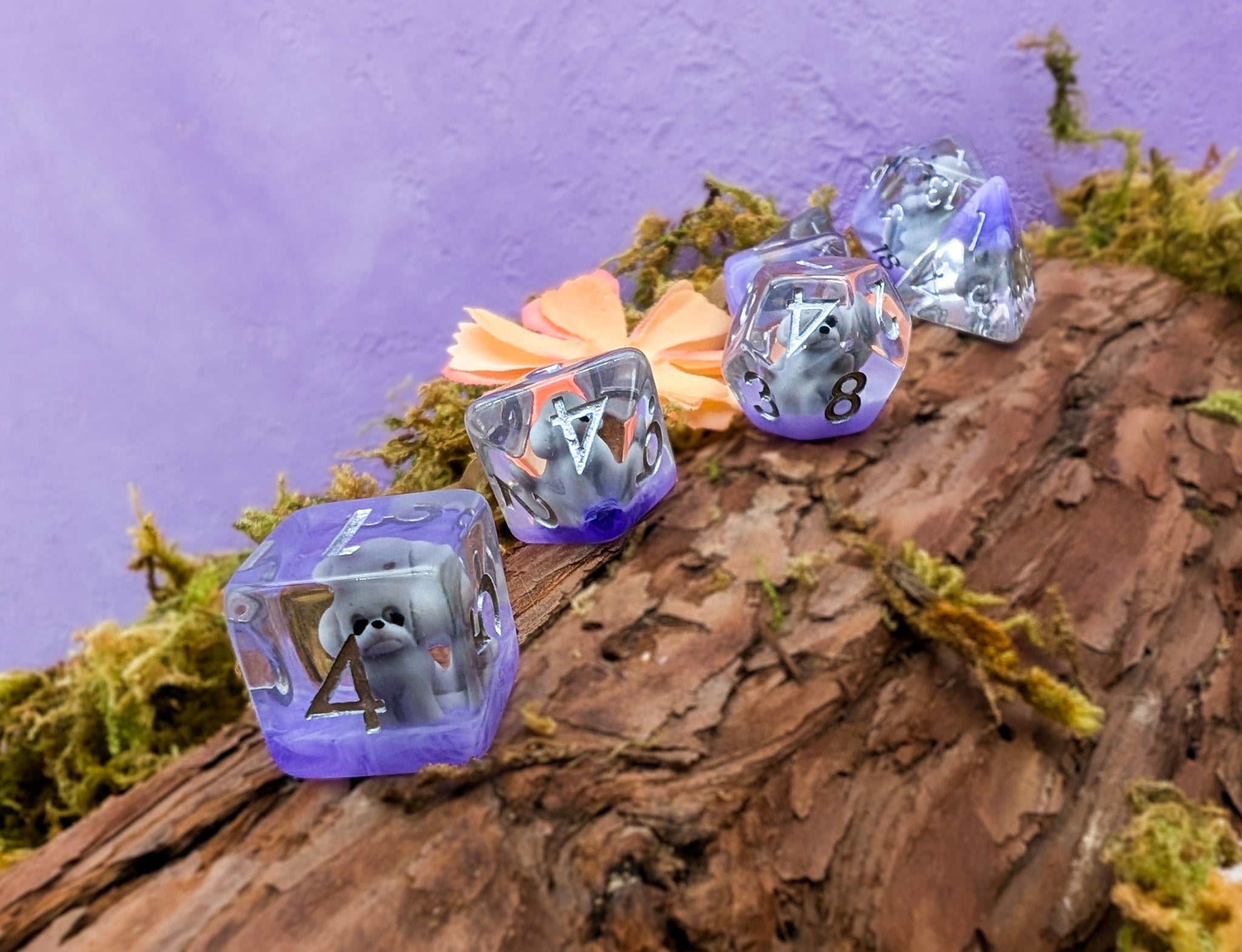Purple Puppy Dice