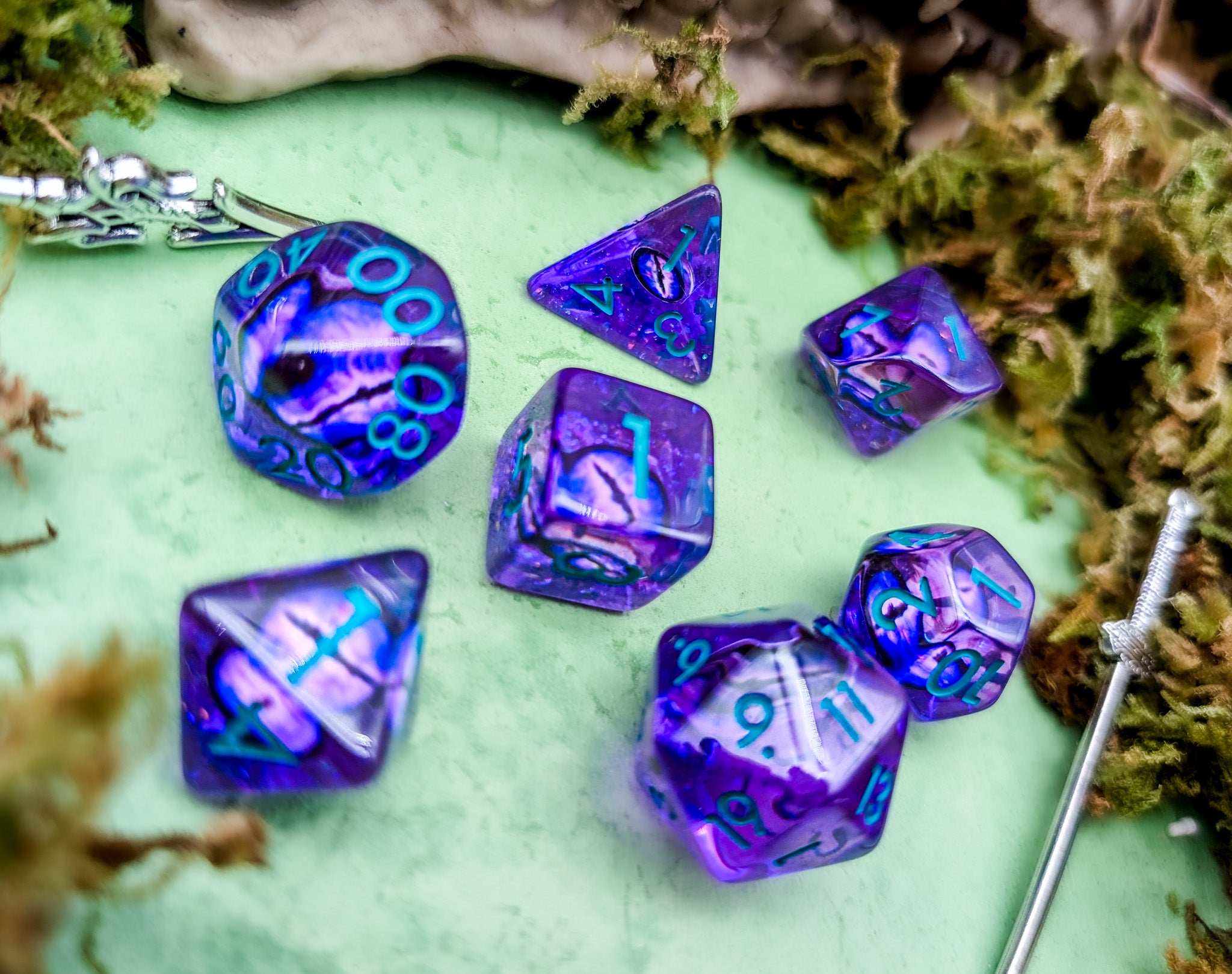 Purple Dragon Eye Dice Set