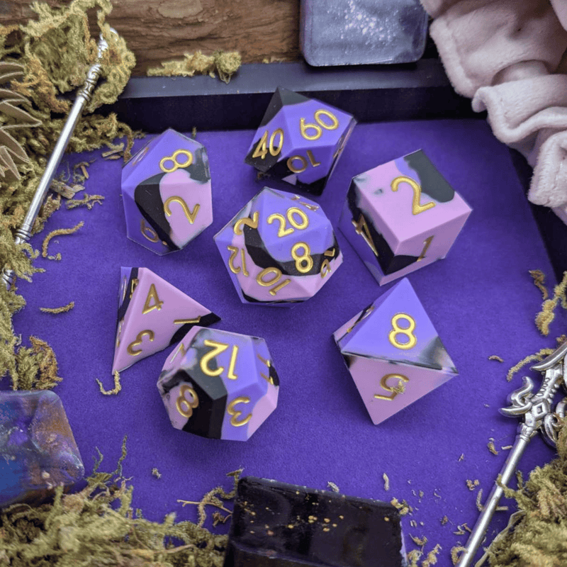 Cosmic Omen | Pink and Black Silicone Dice Set