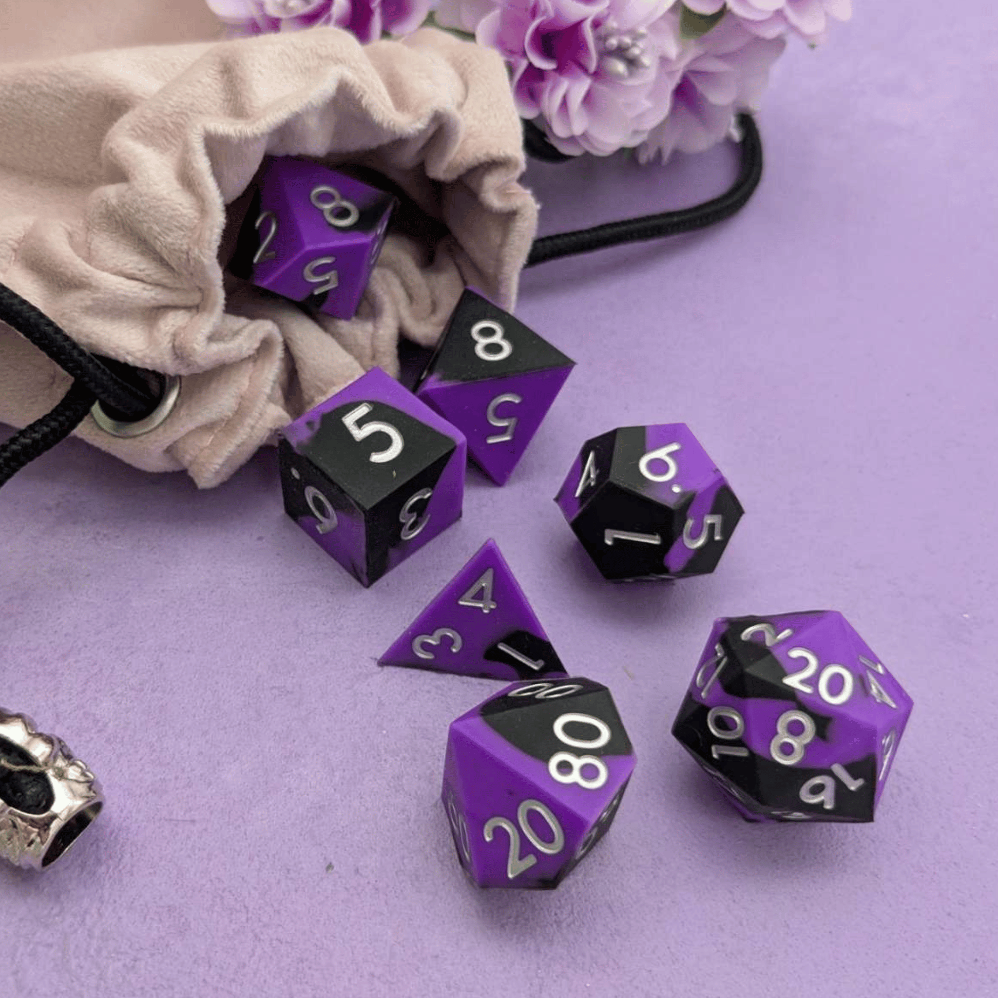Sneak Attack | Purple and Black Silicone Dice Set