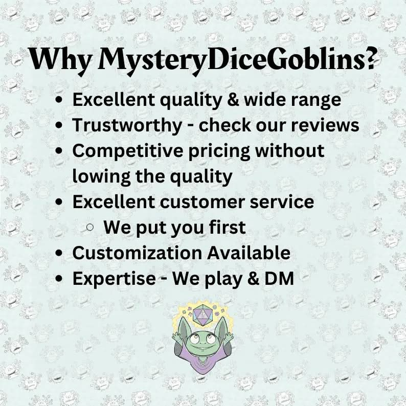 Archaic Green TTRPG Dice Sete - Mystery Dice Goblin