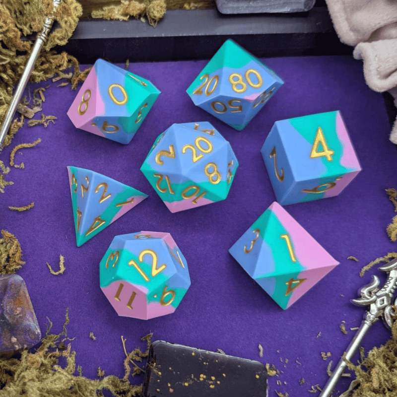 Fog Cloud | Blue and Green Silicone Dice Set