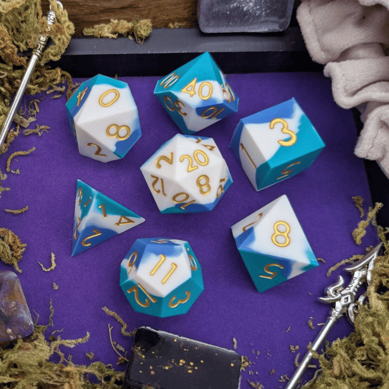 Storm Herald | Blue and White Silicone Dice Set