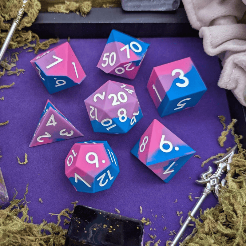 Charm | Blue and Pink Silicone Dice Set