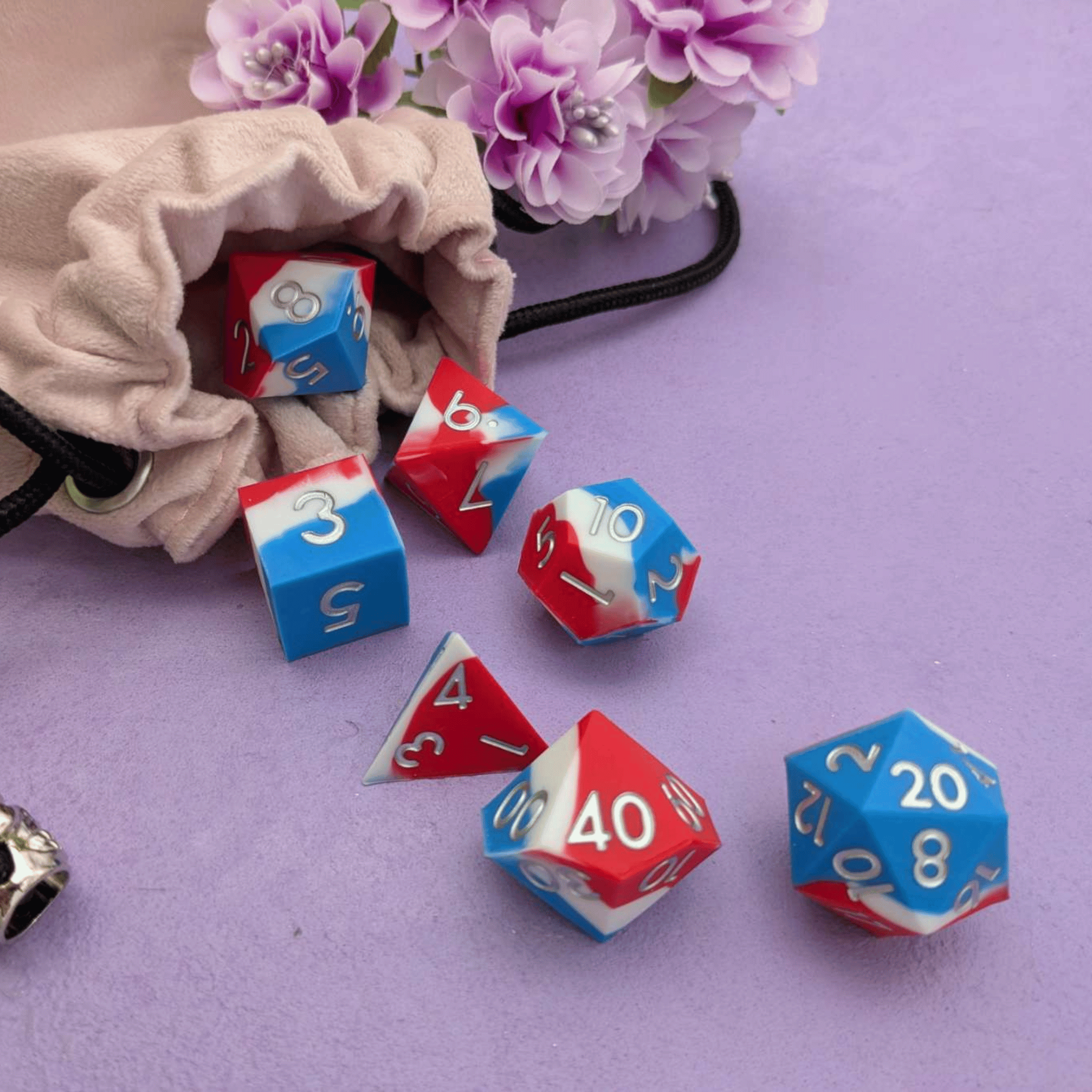 Heroism | Red and Blue Silicone Dice Set