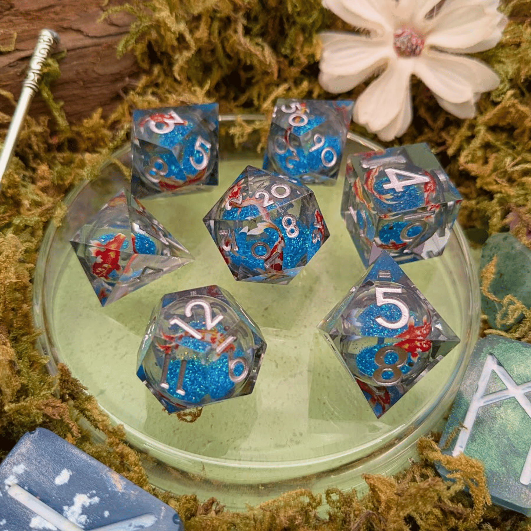 Koi Pond Liquid Core Dice Set