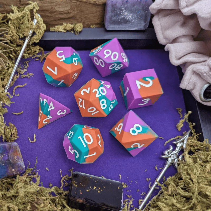 Dragon's Breath | Orange and Pink Silicone Dice Set