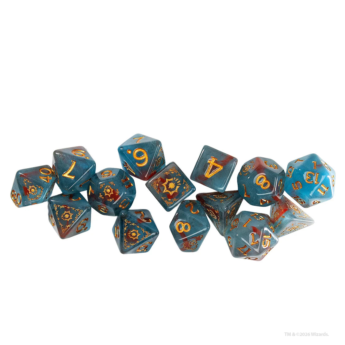 D&D Adventure Dice - Cleric: Light Blue, Red
