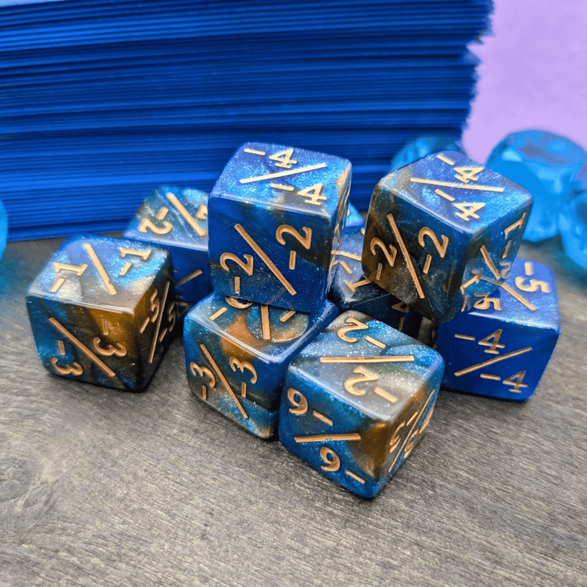 Blue Gold Galaxy Counter Dice -/-