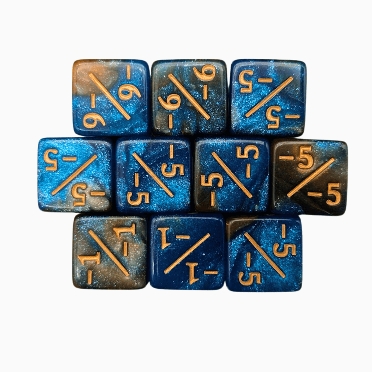 Blue Gold Galaxy Counter Dice -/-