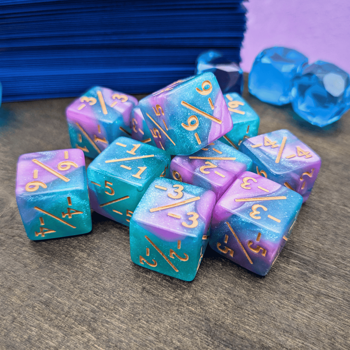 Pink Blue Galaxy Counter Dice -/-