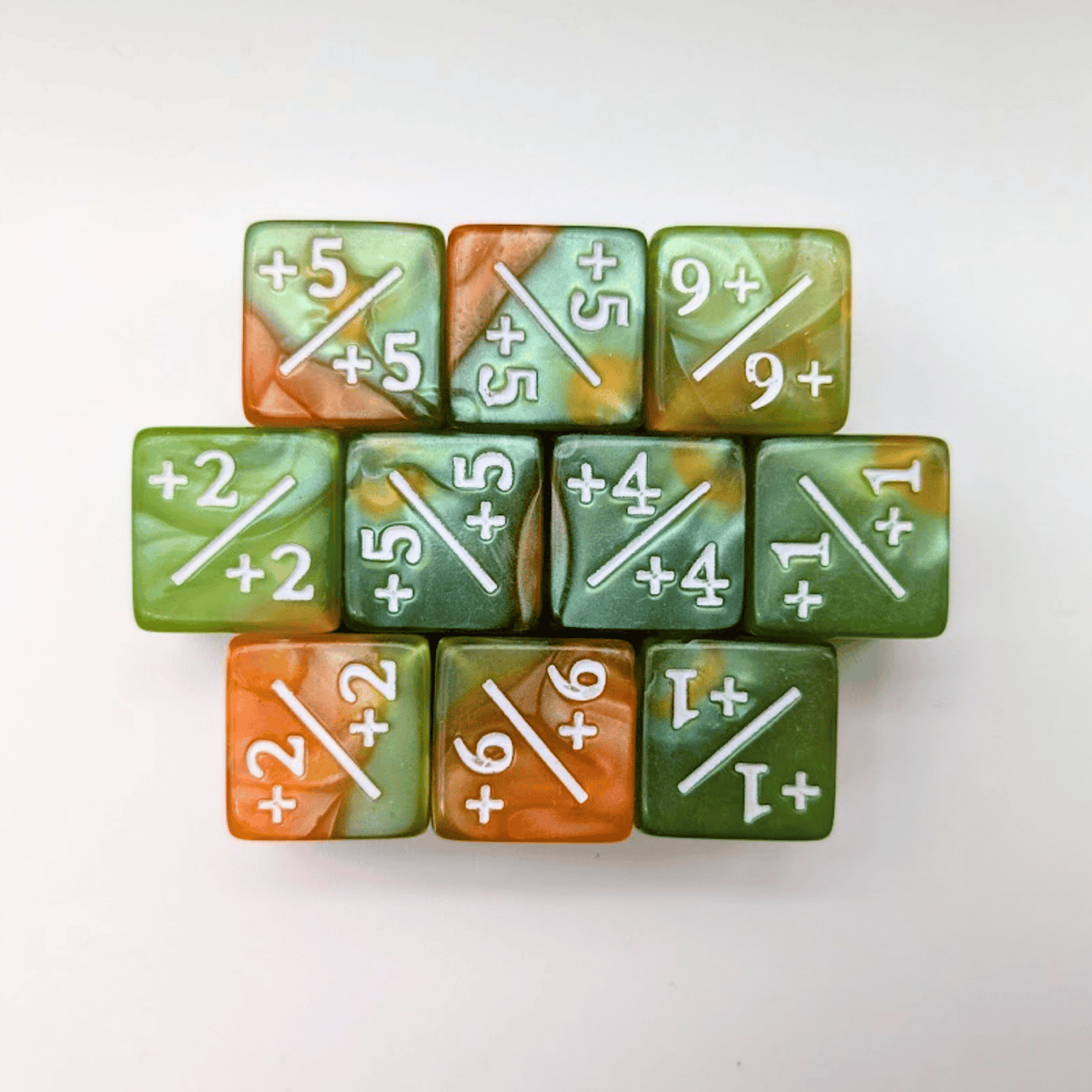 Orange Lime Simple Counter Dice +/+