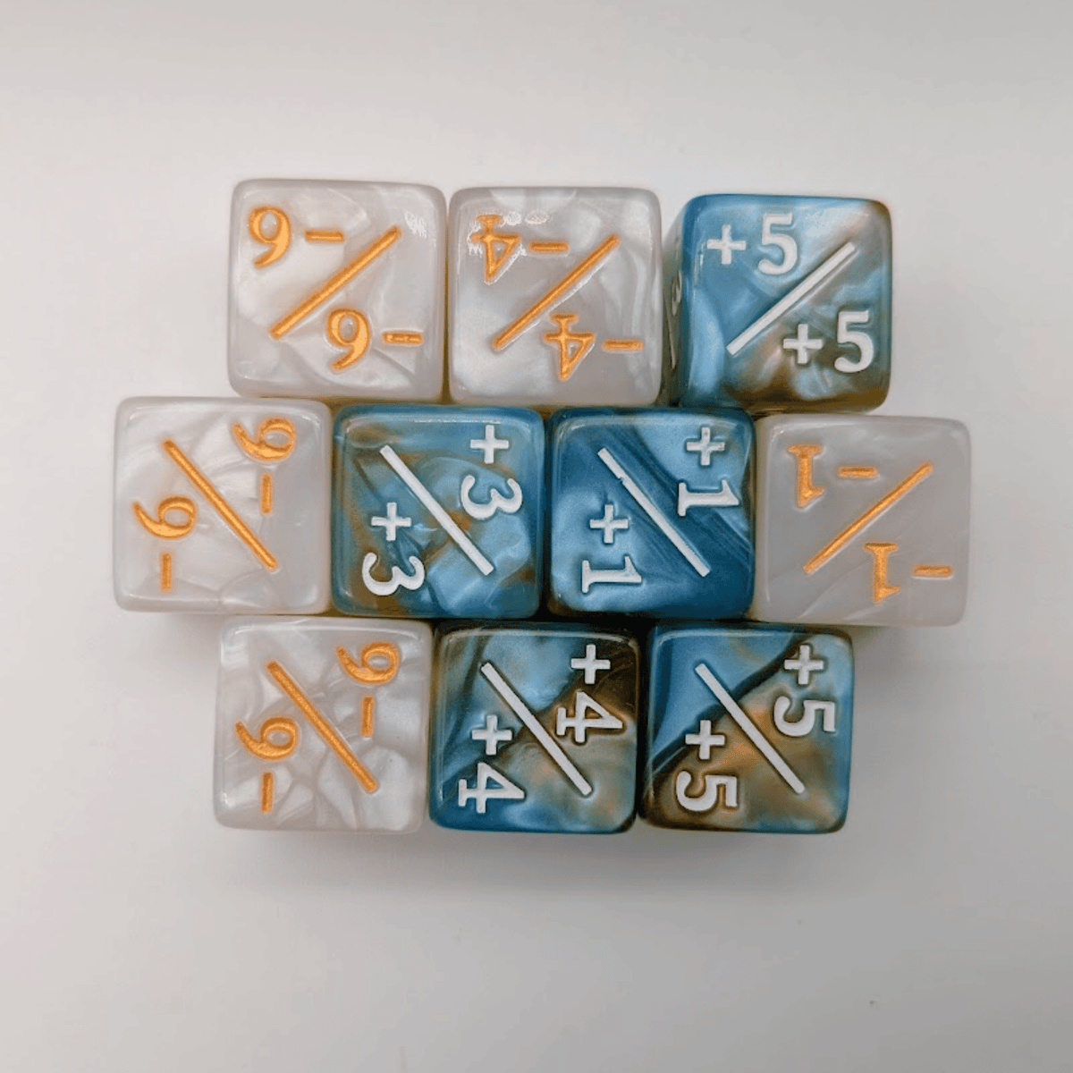 Blue White Simple Counter Dice +/-