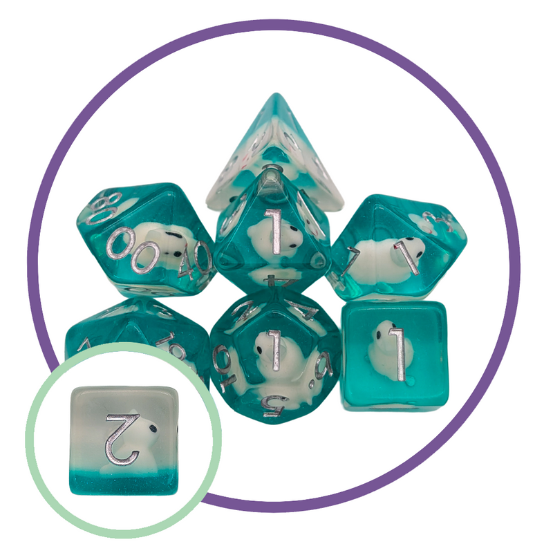 Green Bunny Inclusion Dice Set