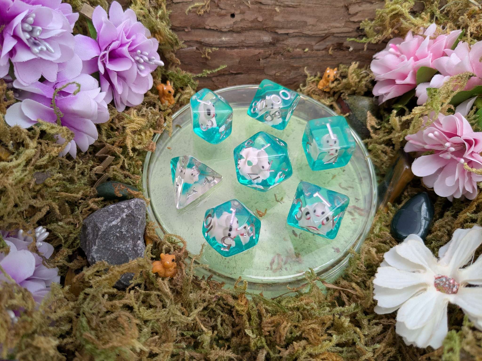 Green Bunny Inclusion Dice Set