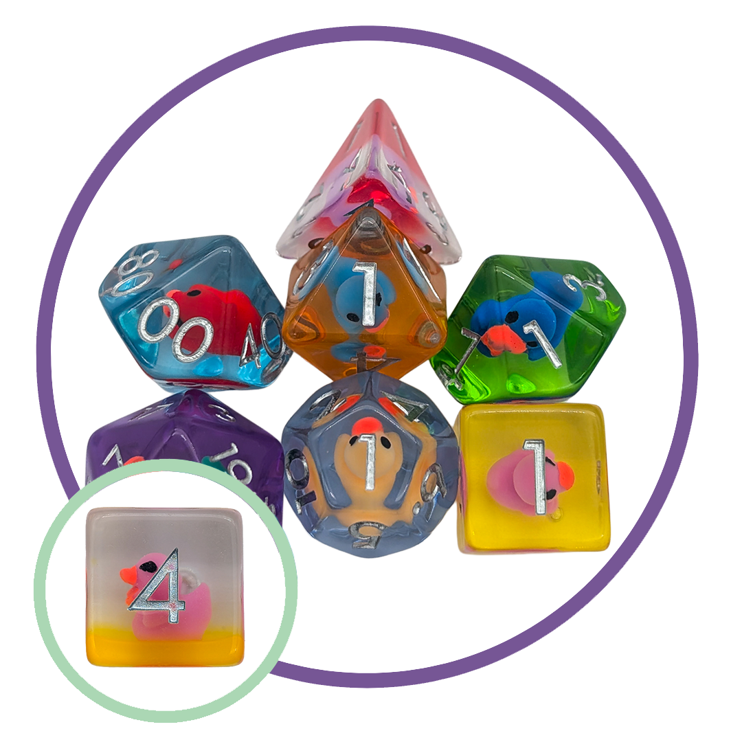 Multi-Coloured Ducks Inclusion Dice Set