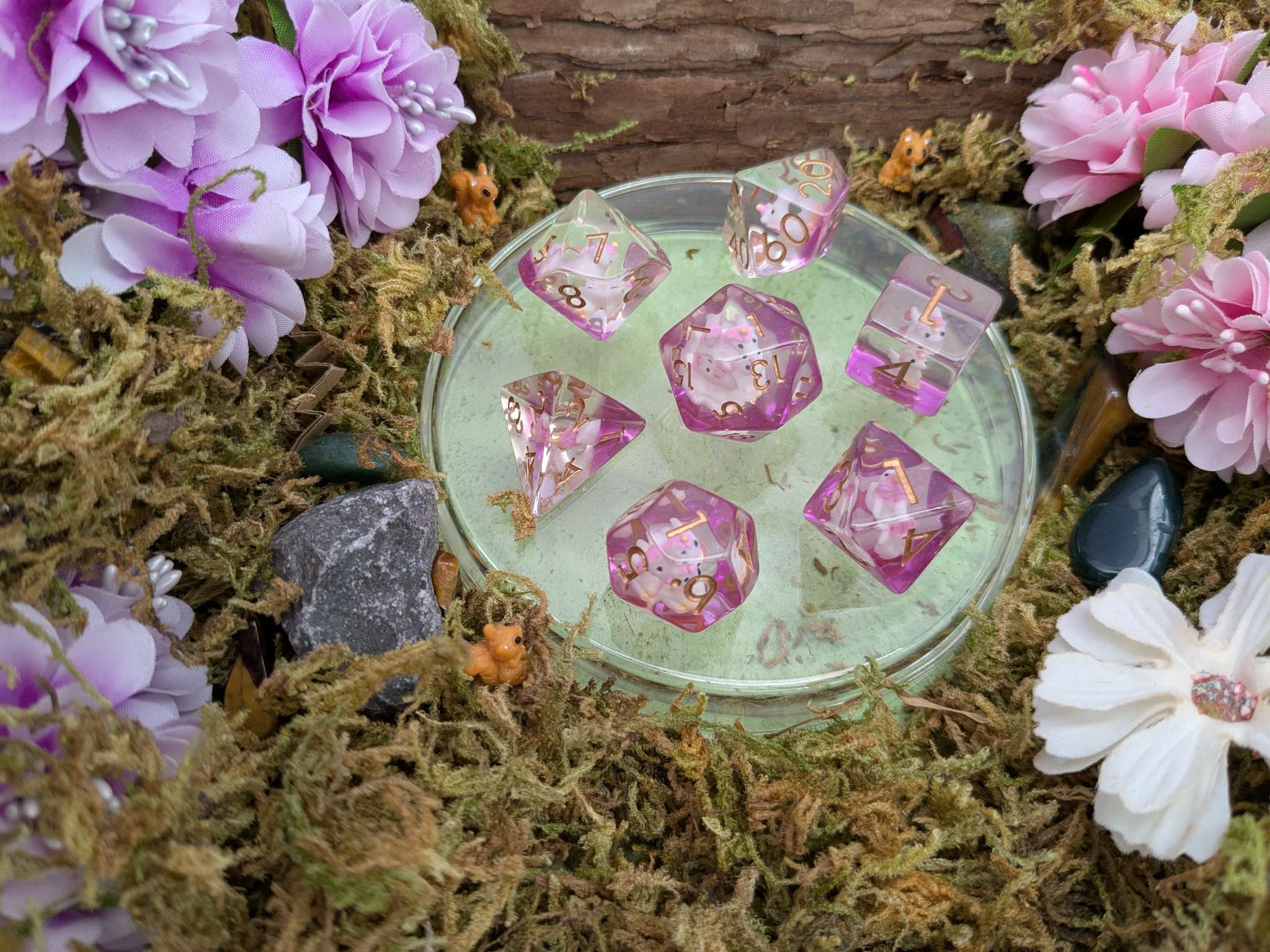 Pink Unicorn Dice Set