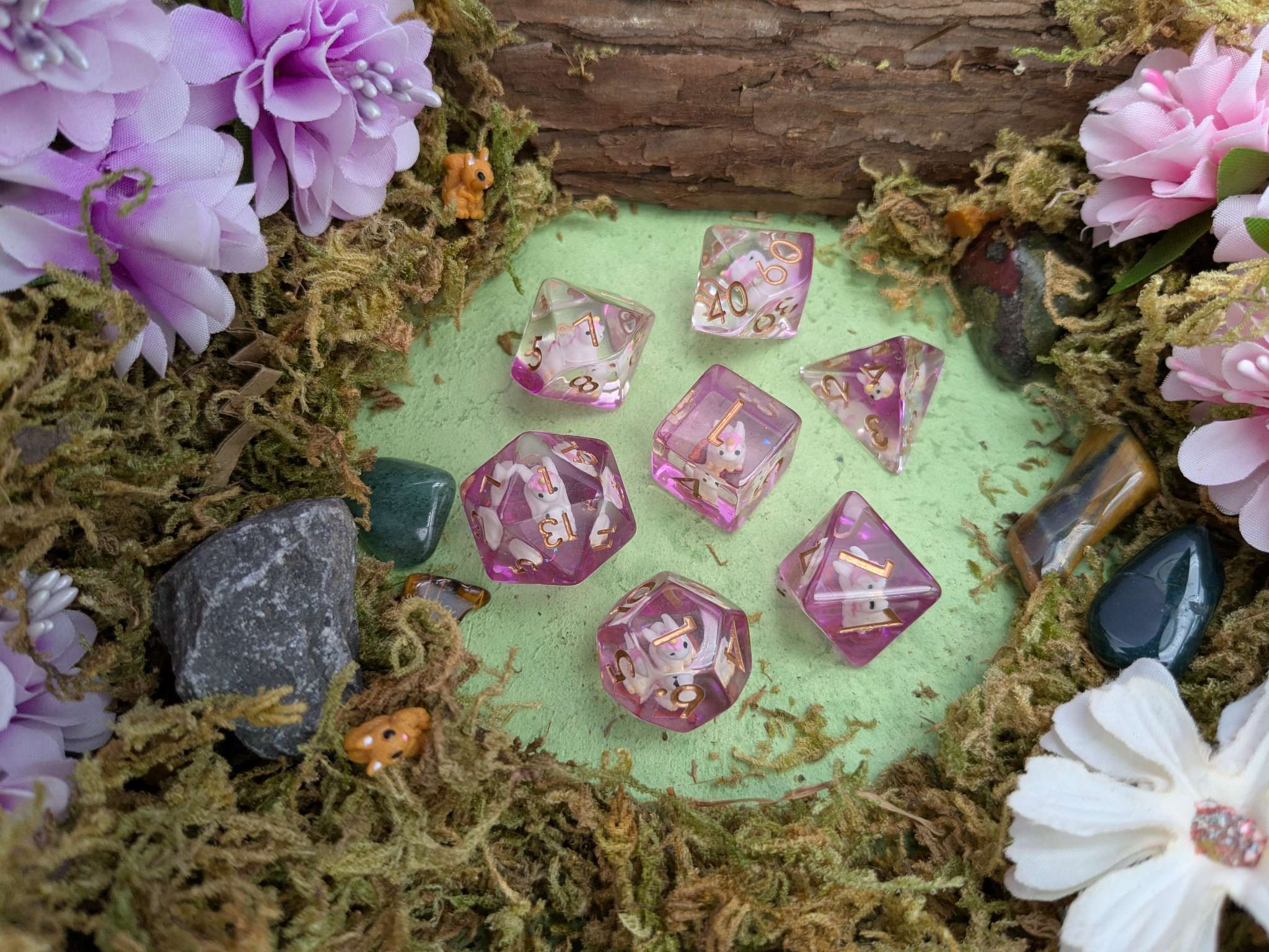 Pink Unicorn Dice Set