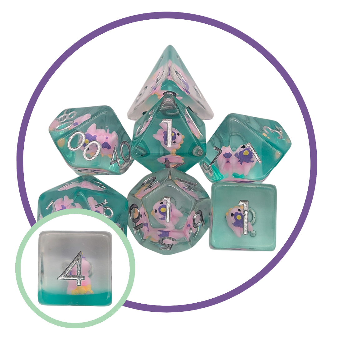 Purple Unicorn Inclusion Dice Set