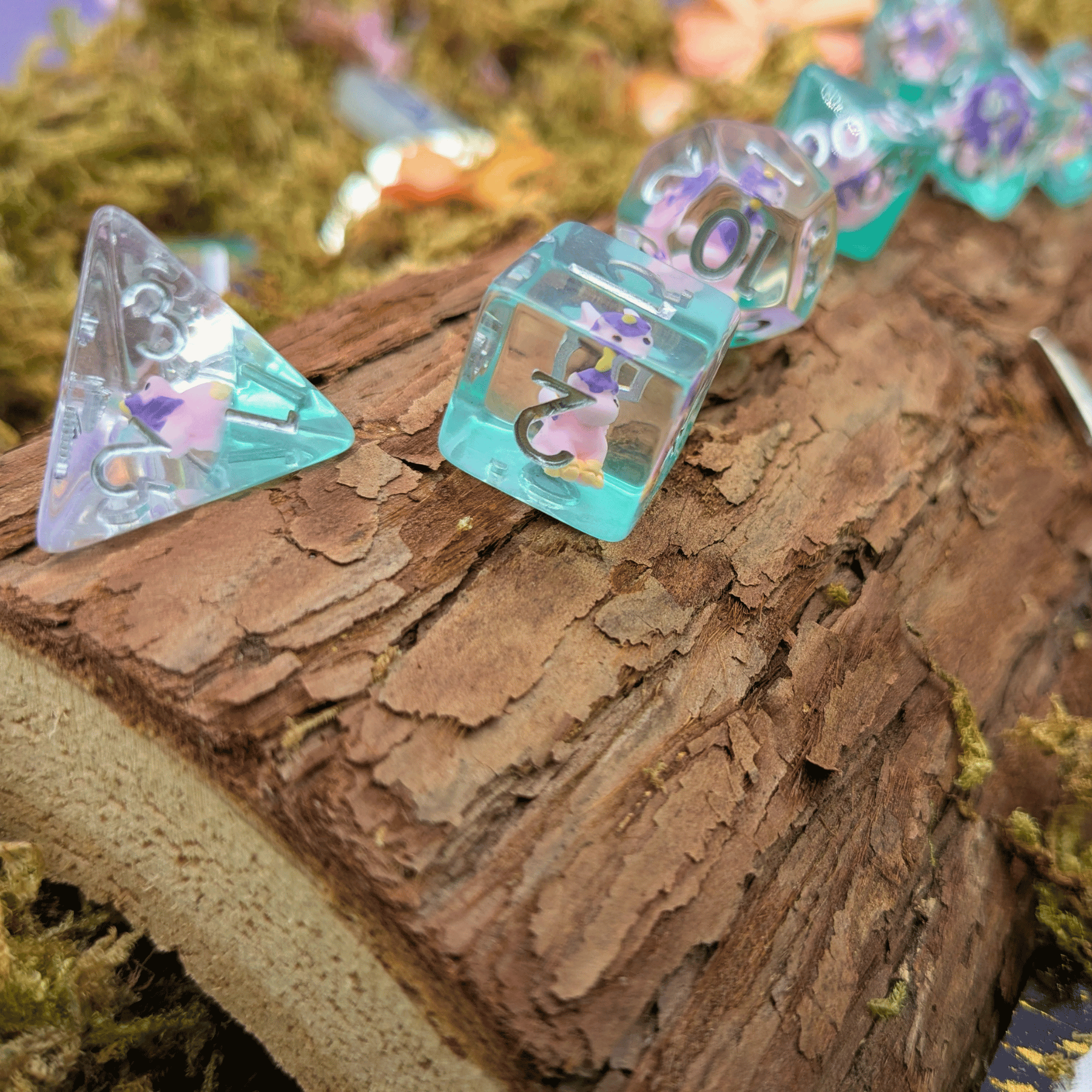 Purple Unicorn Inclusion Dice Set