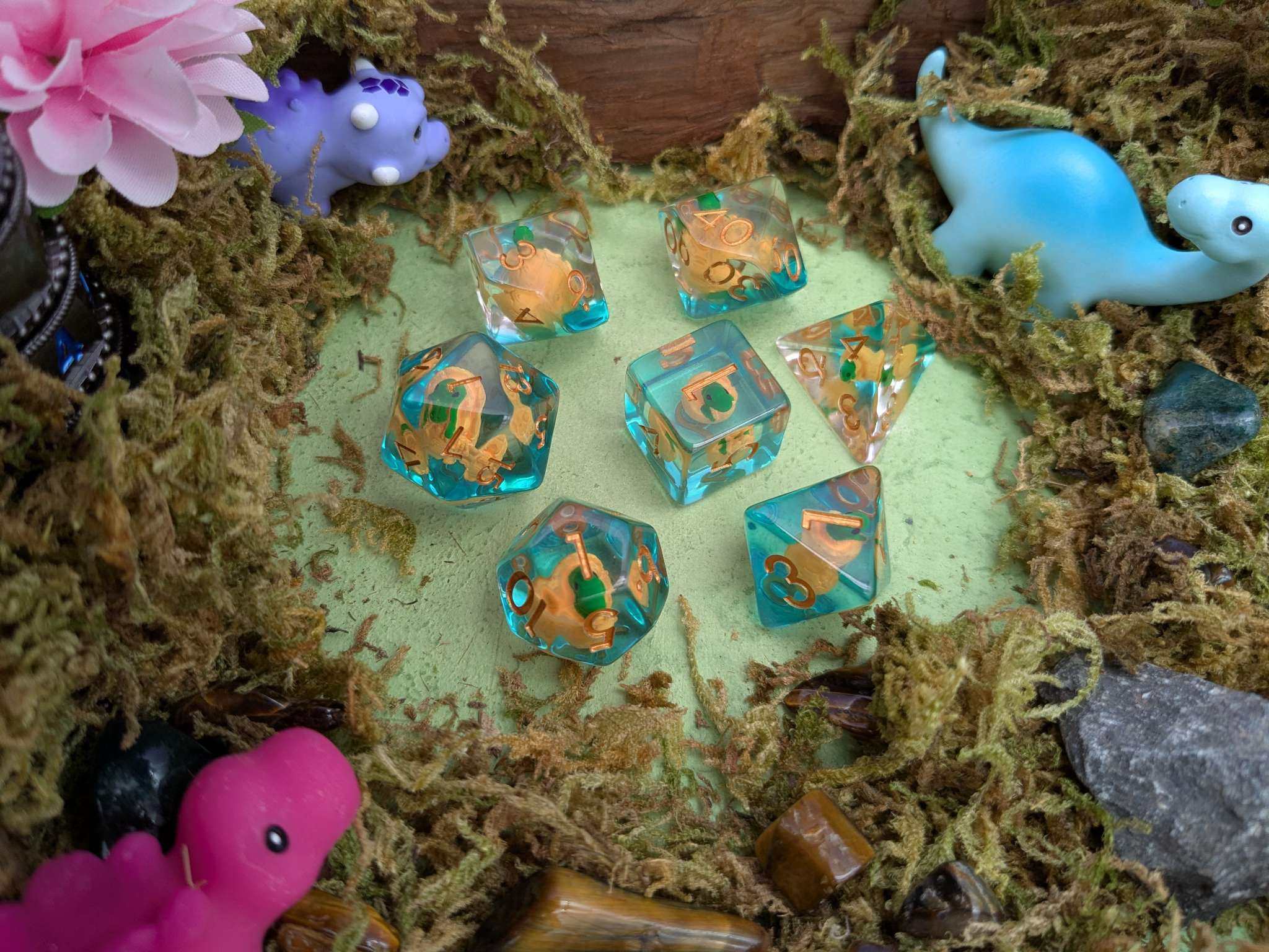 Dinosaur Egg Inclusion Dice Set