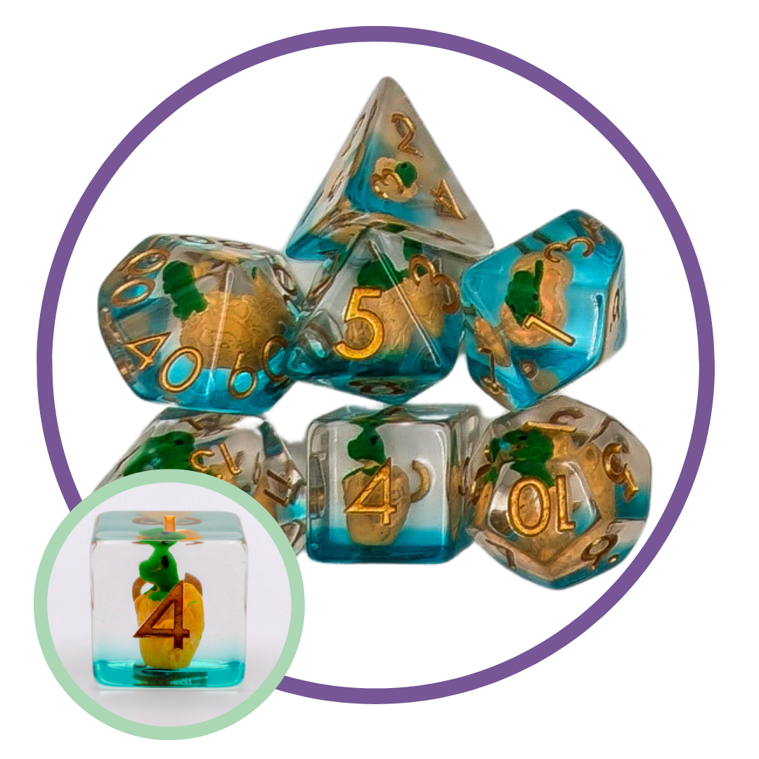 Dinosaur Egg Inclusion Dice Set