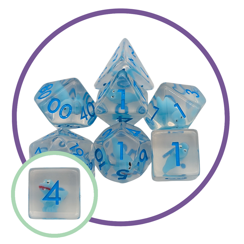 Blue Raptor Inclusion Dice Set