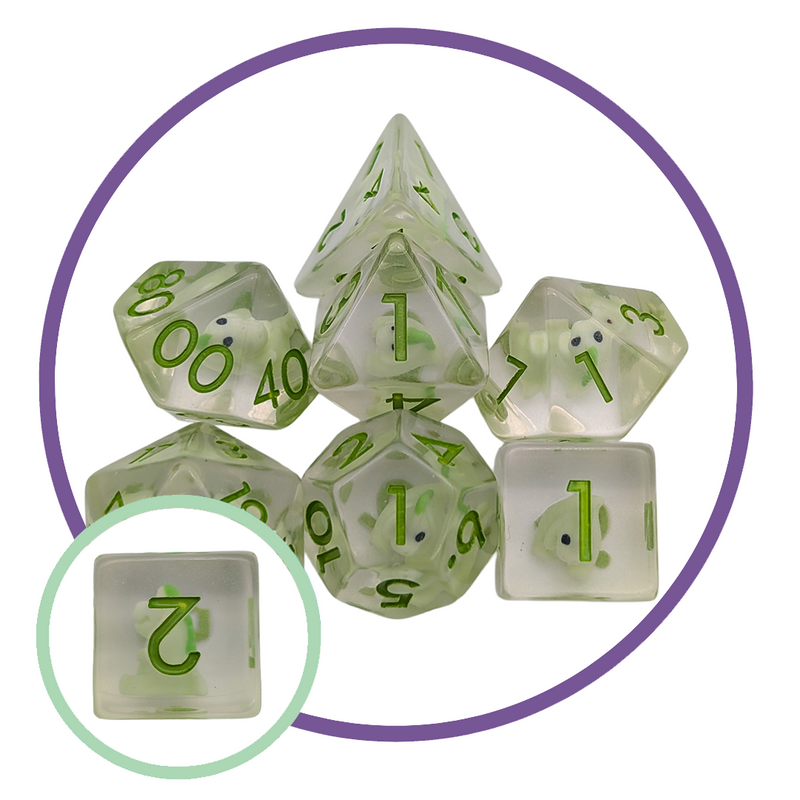 Green T-Rex Inclusion Dice Set
