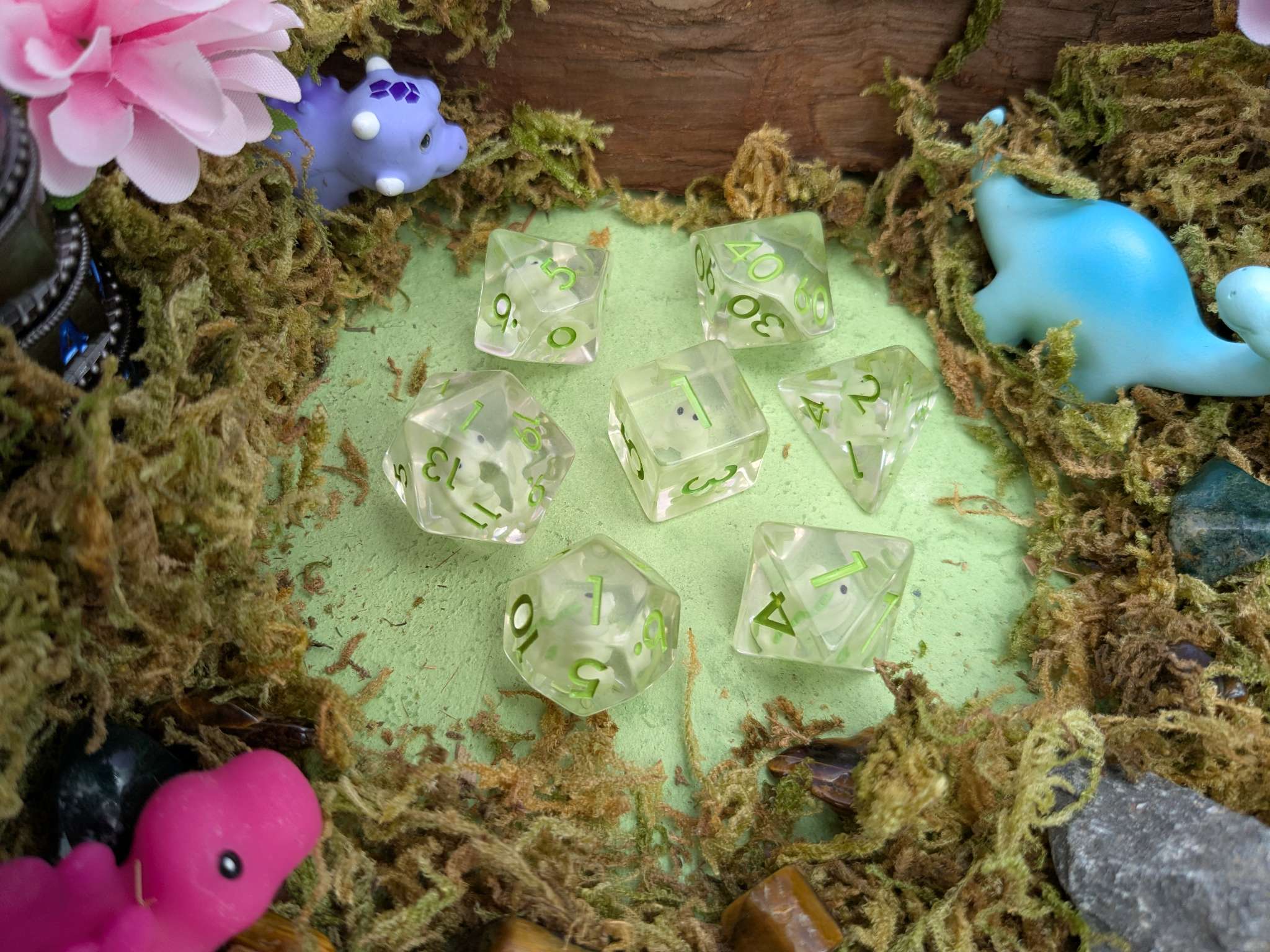 Green T-Rex Inclusion Dice Set