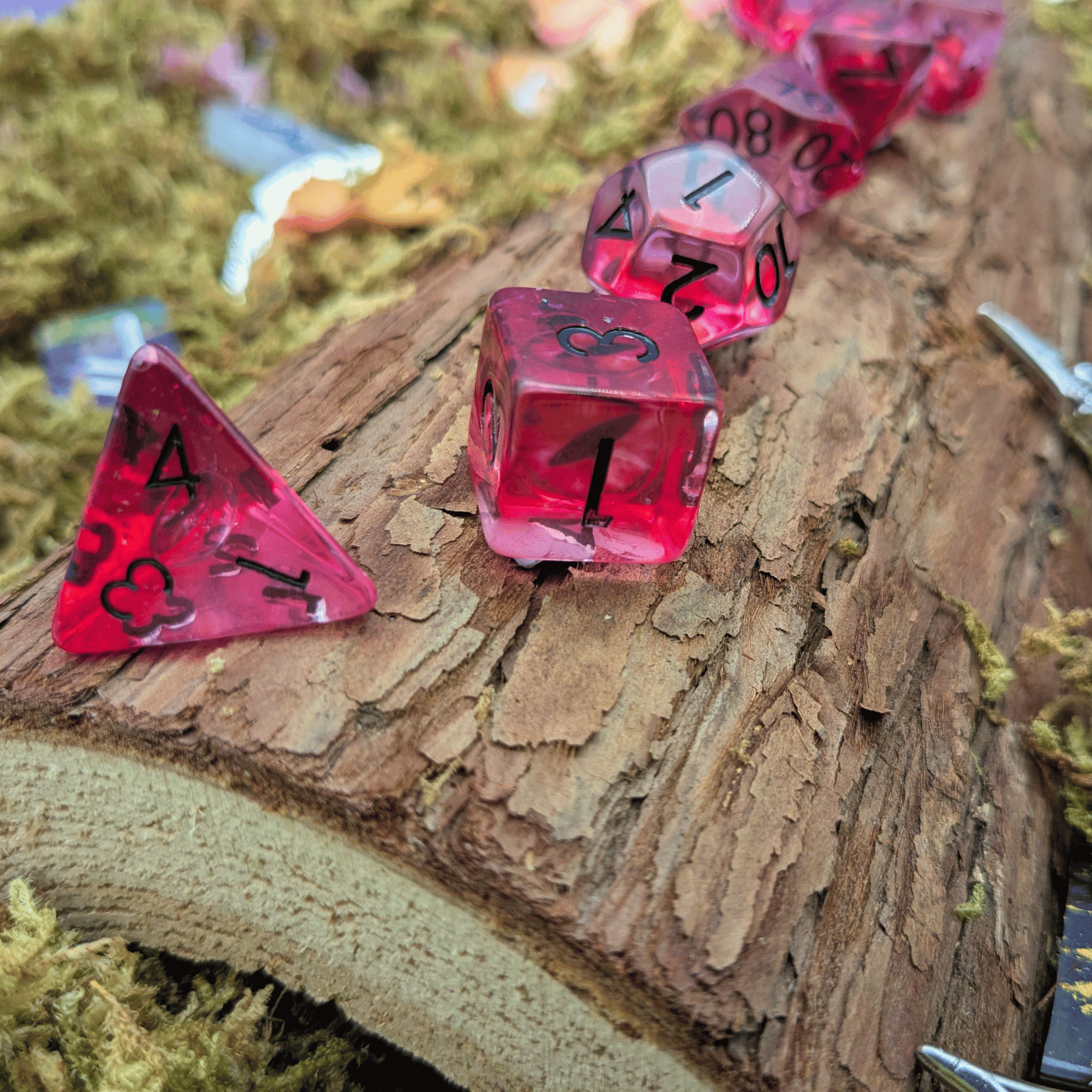 Fire Dragon Eye Inclusion Dice Set