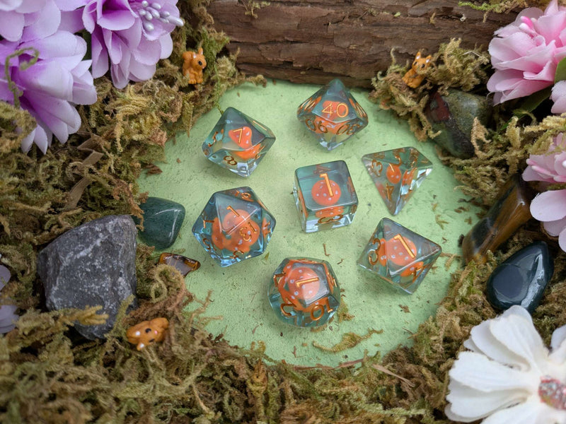 Orange Mushroom Dice Set