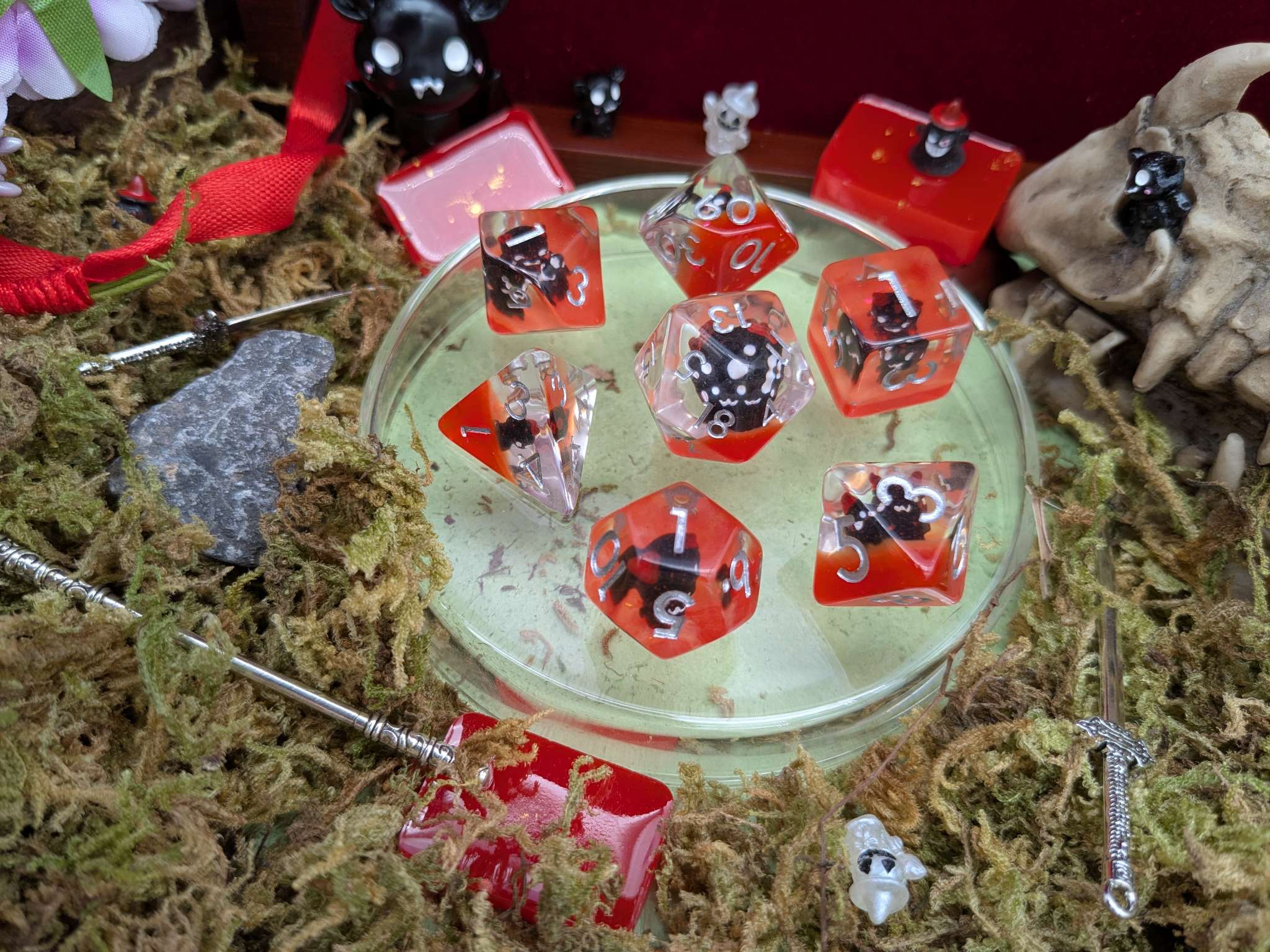 Little Devil Orange Tiefling dice