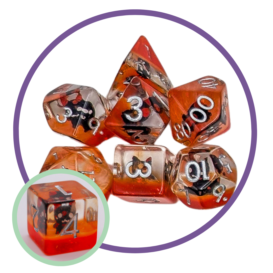 Little Devil Orange Tiefling dice