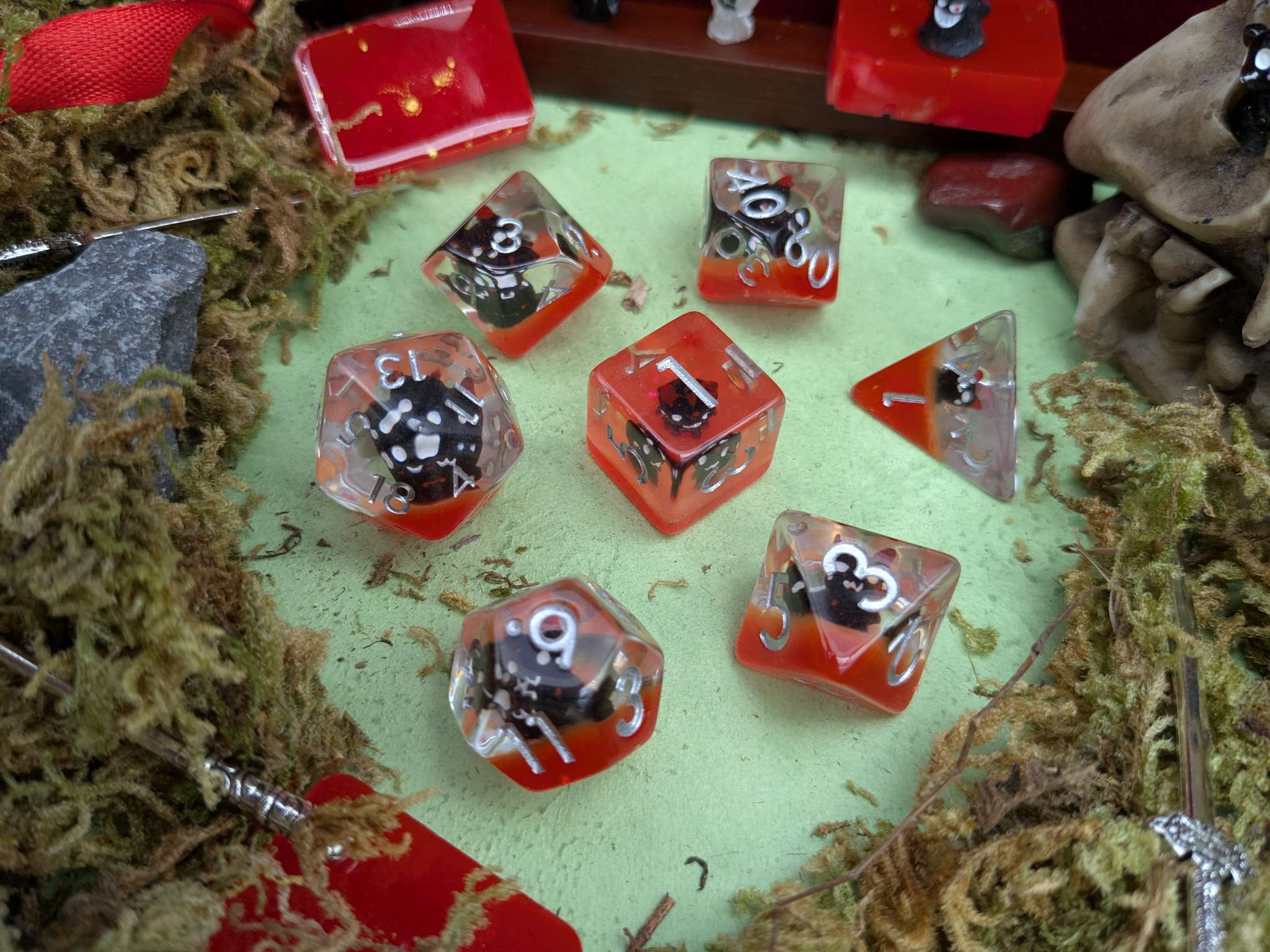 Little Devil Orange Tiefling dice