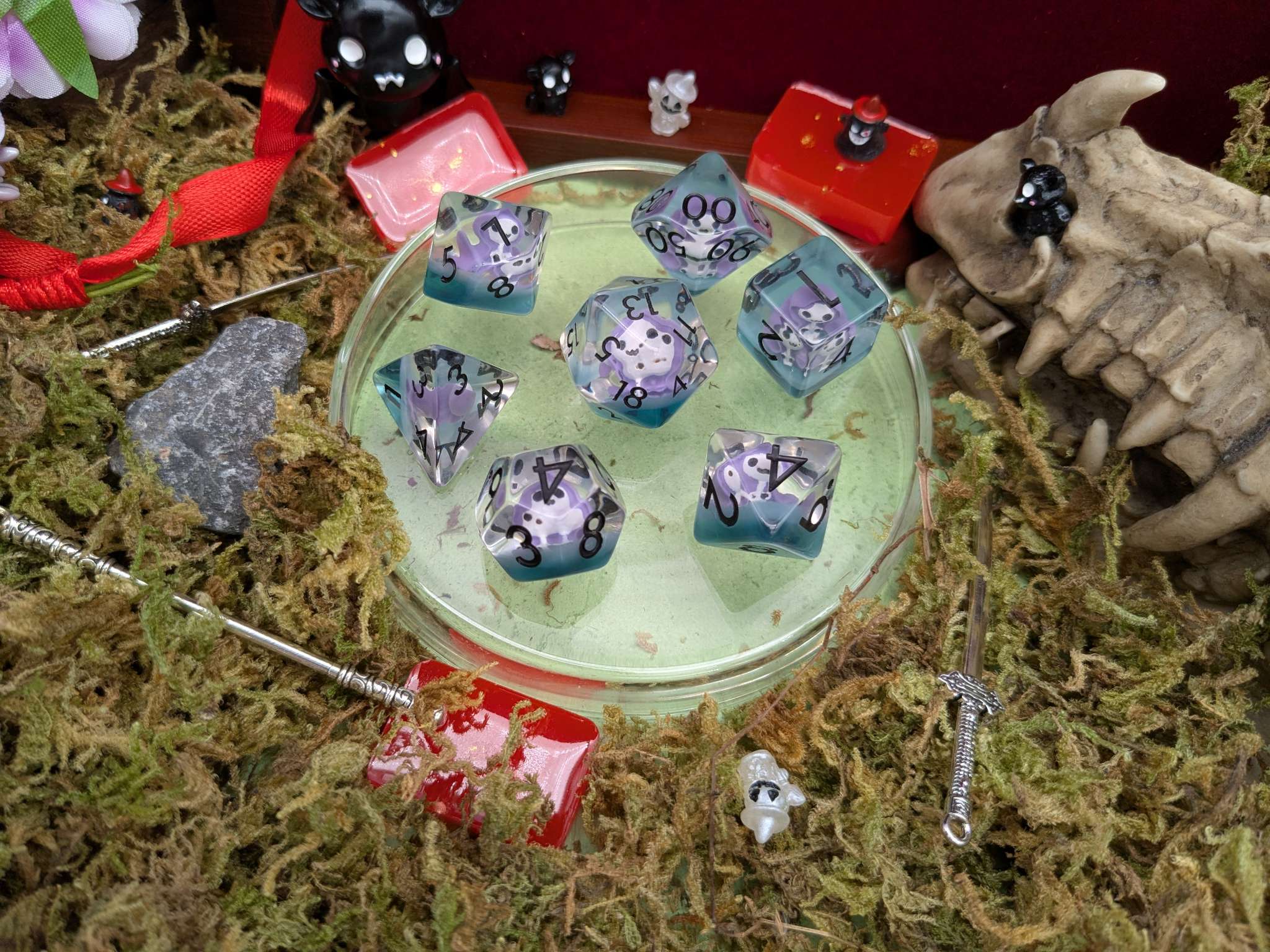 Purple Grim Reaper Dice Set