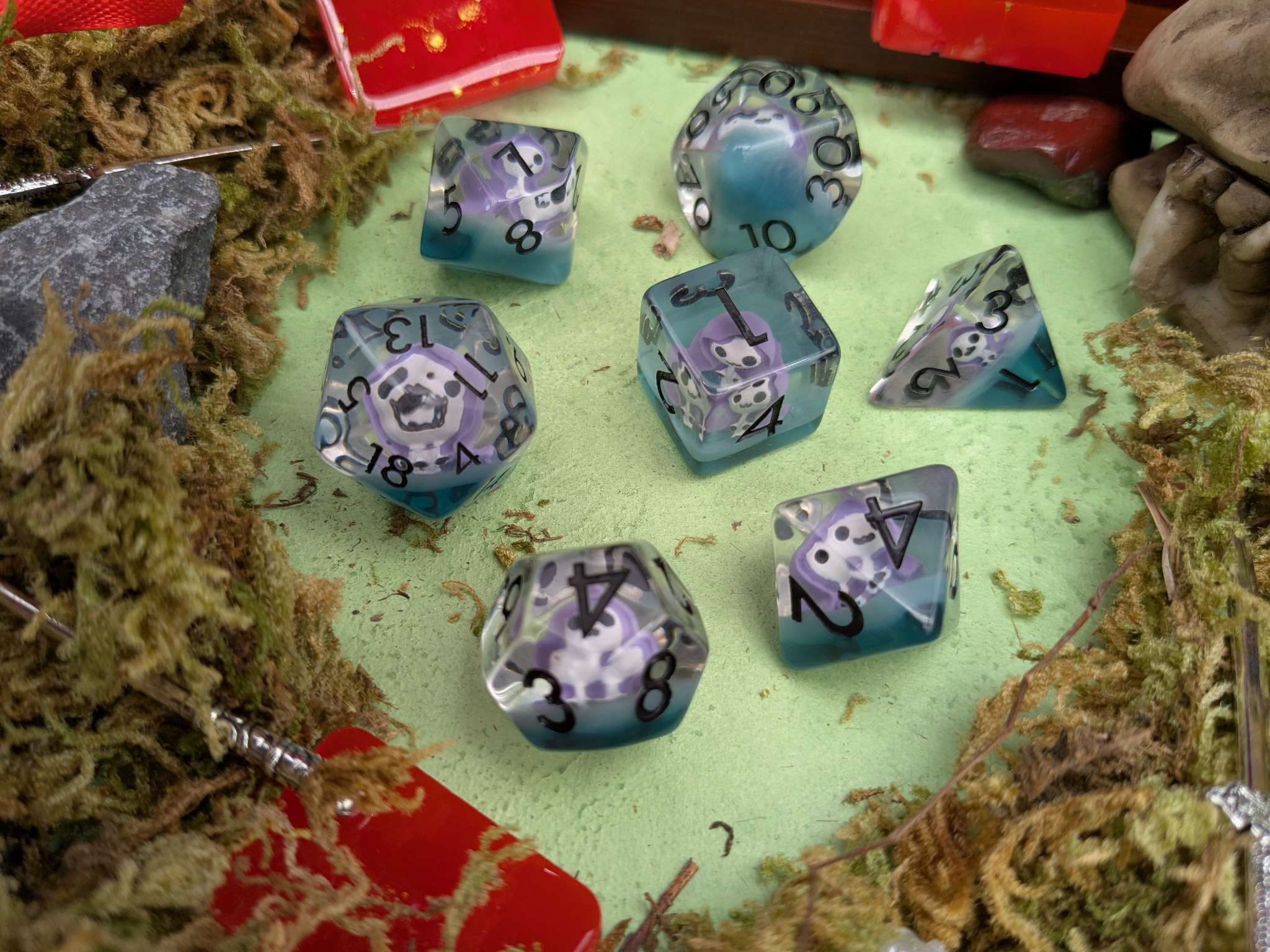 Purple Grim Reaper Dice Set