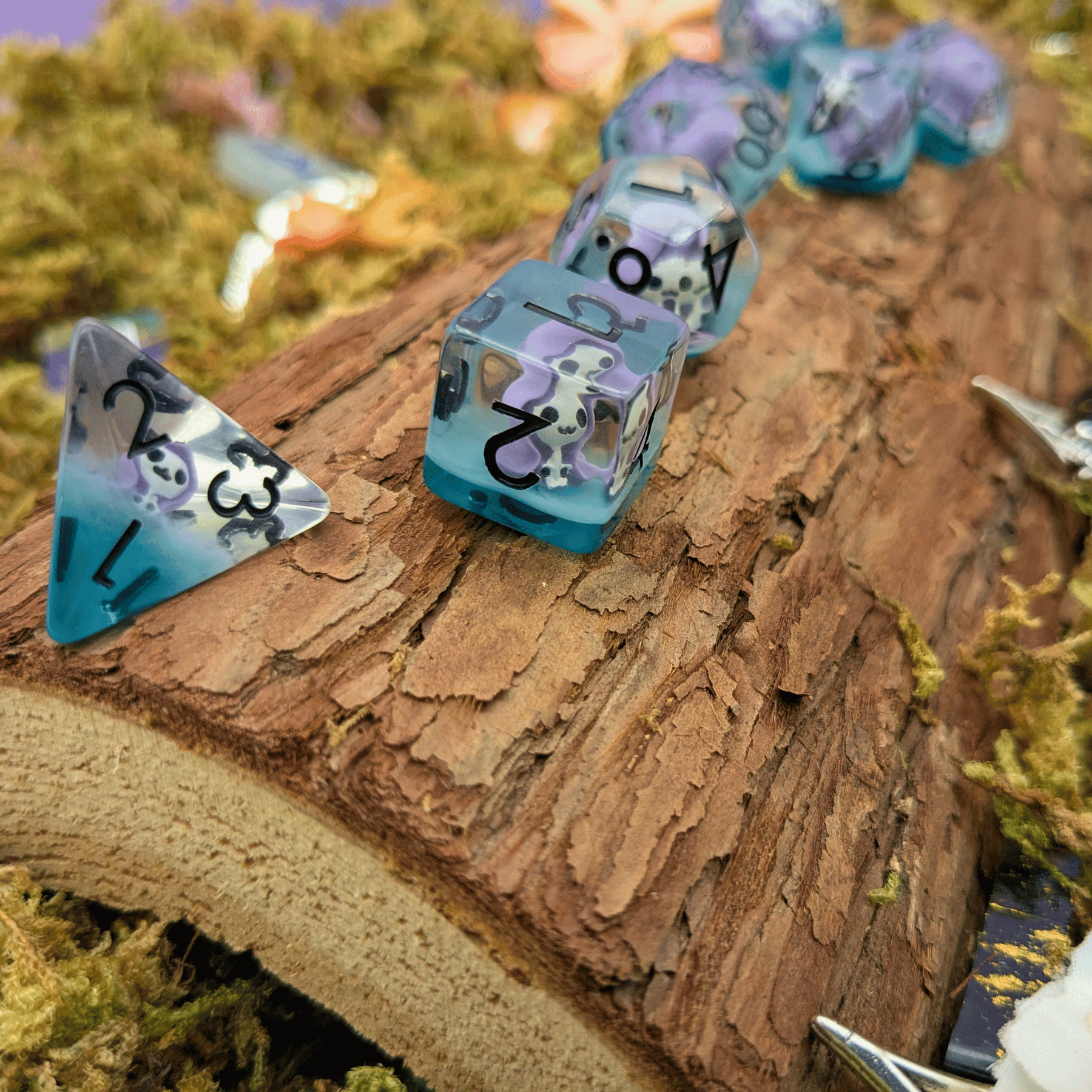 Purple Grim Reaper Dice Set