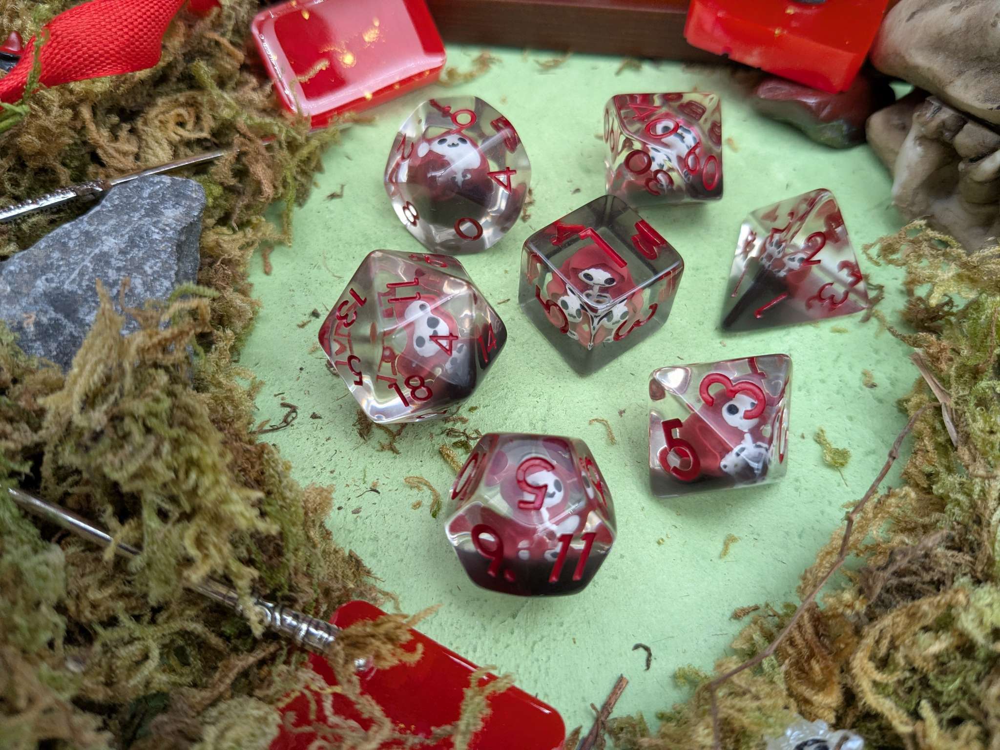 Red Grim Reaper Inclusion Dice Set