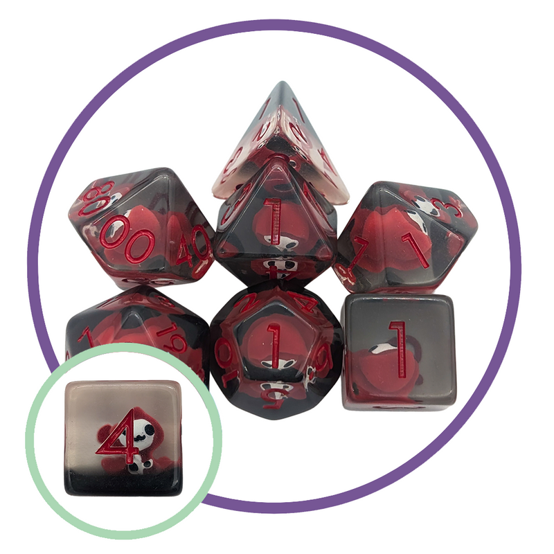 Red Grim Reaper Inclusion Dice Set