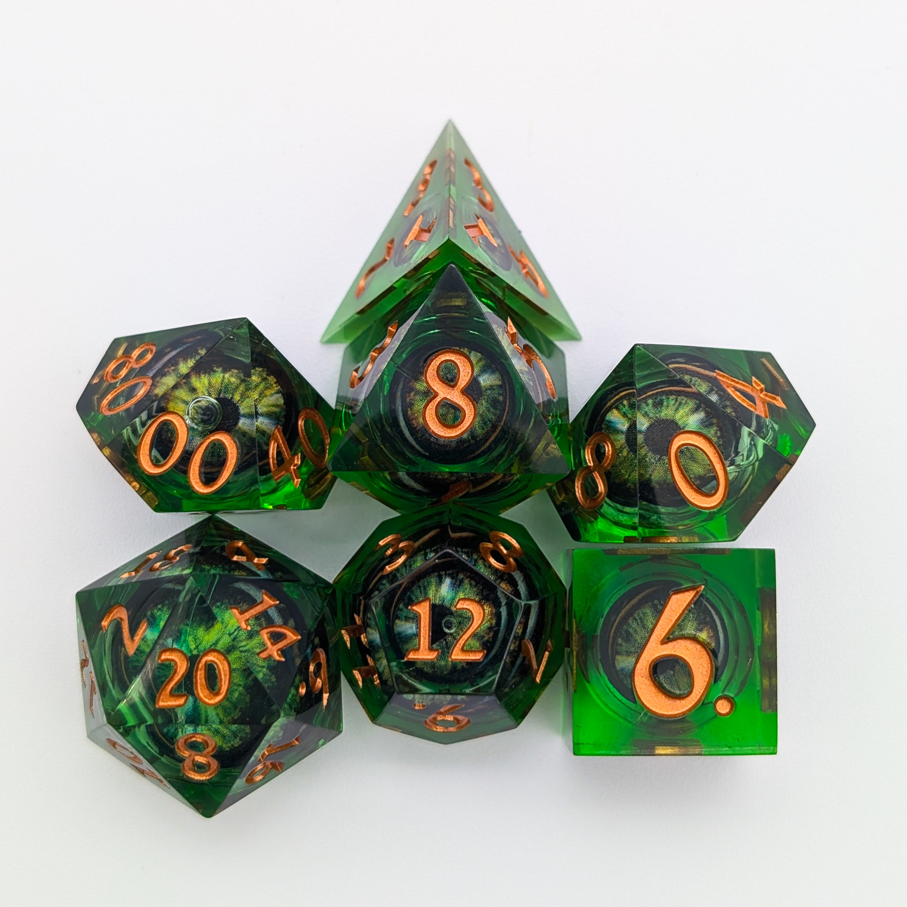 Hydra Eye Green Liquid Core Dice Set