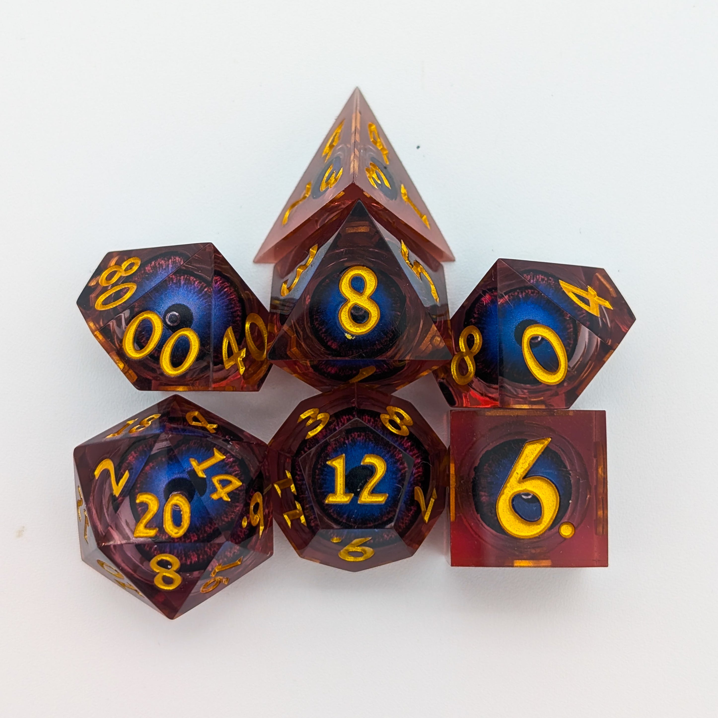 Hydra Eye Pink and Purple Liquid Core Dice Set