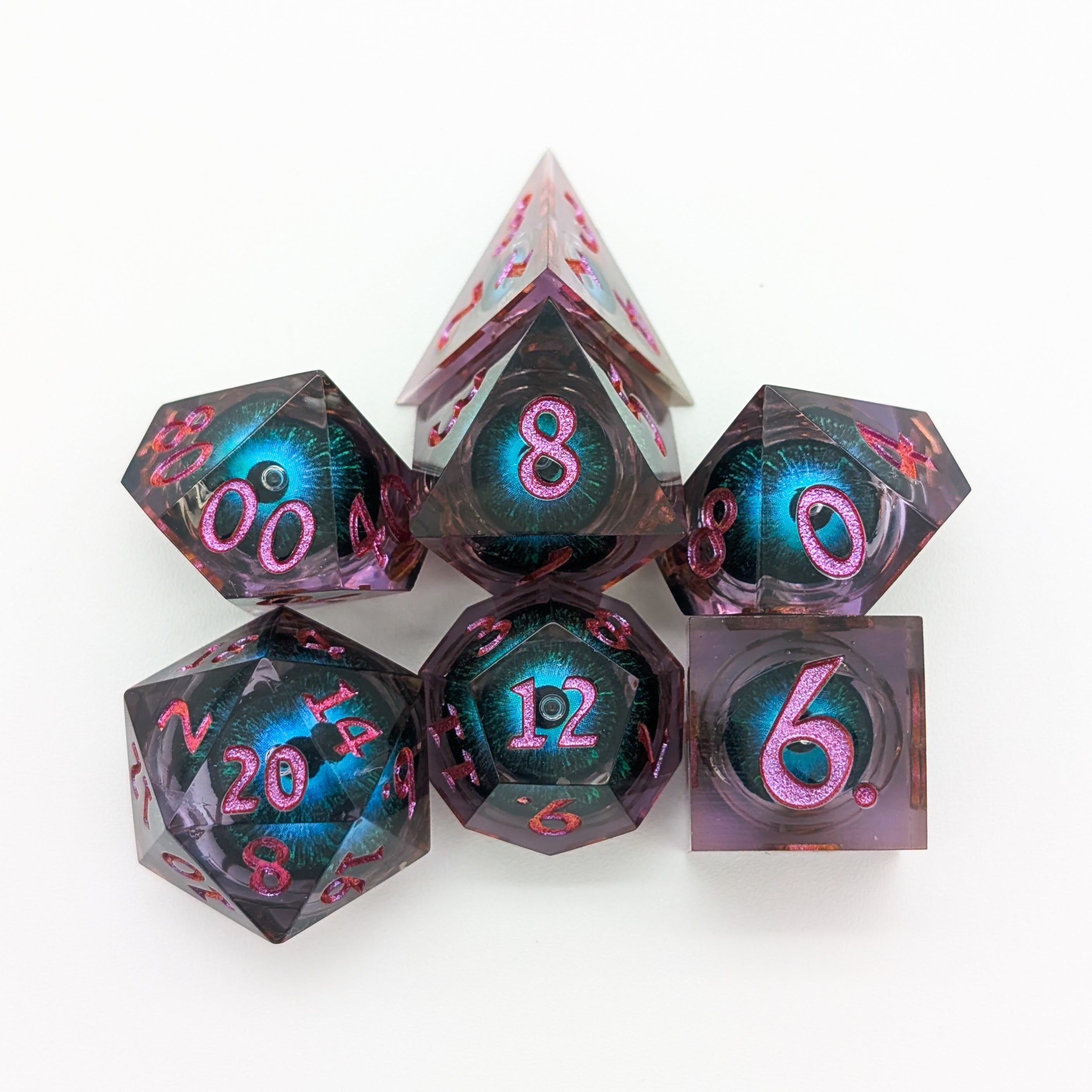 Hydra Purple and Blue Liquid Core Dice Set