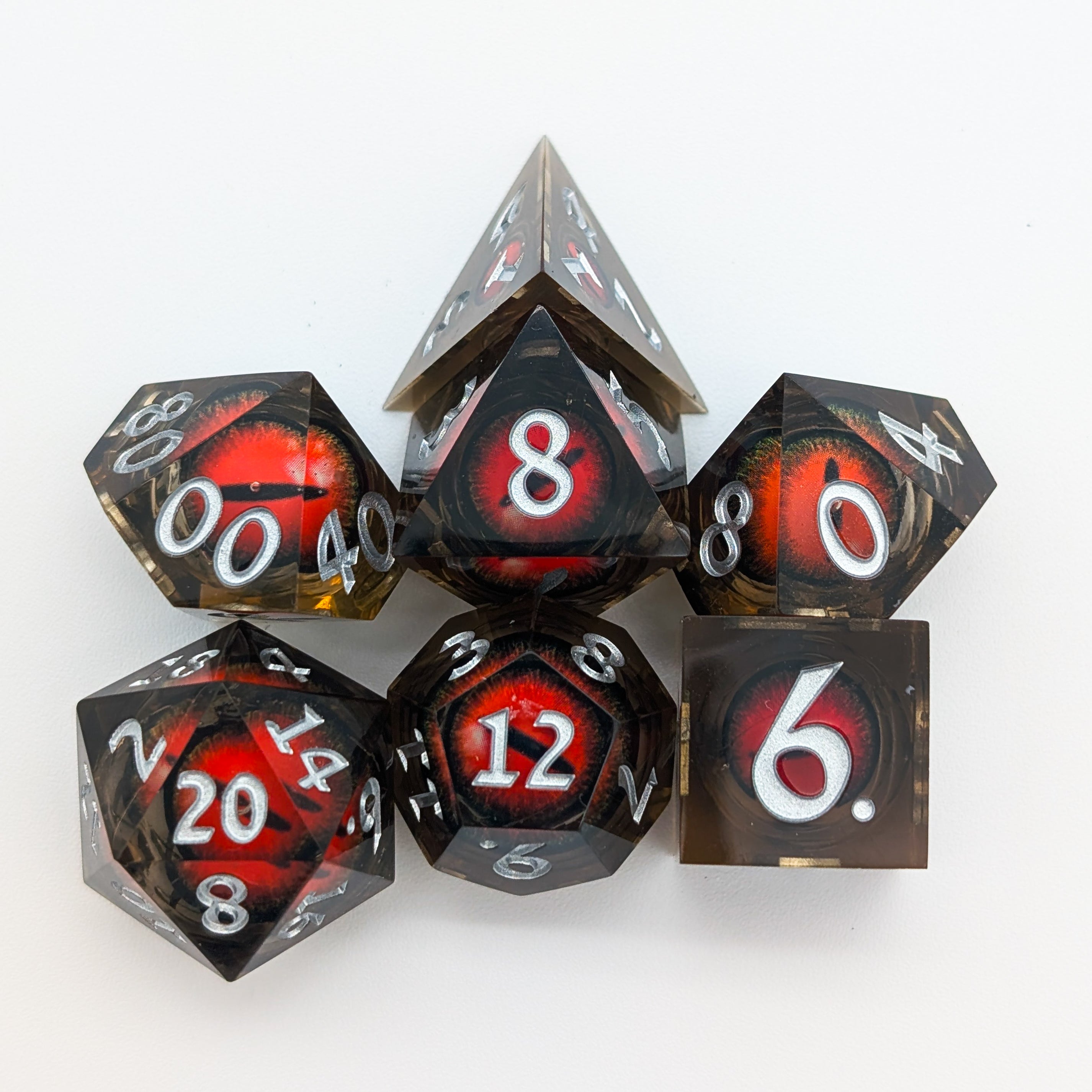 Snake Eye Red Liquid Core Dice Set