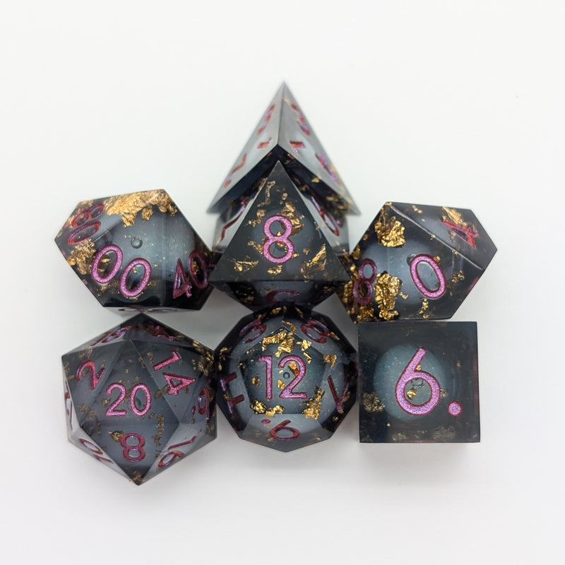 Foil Black Liquid Core Dice Set