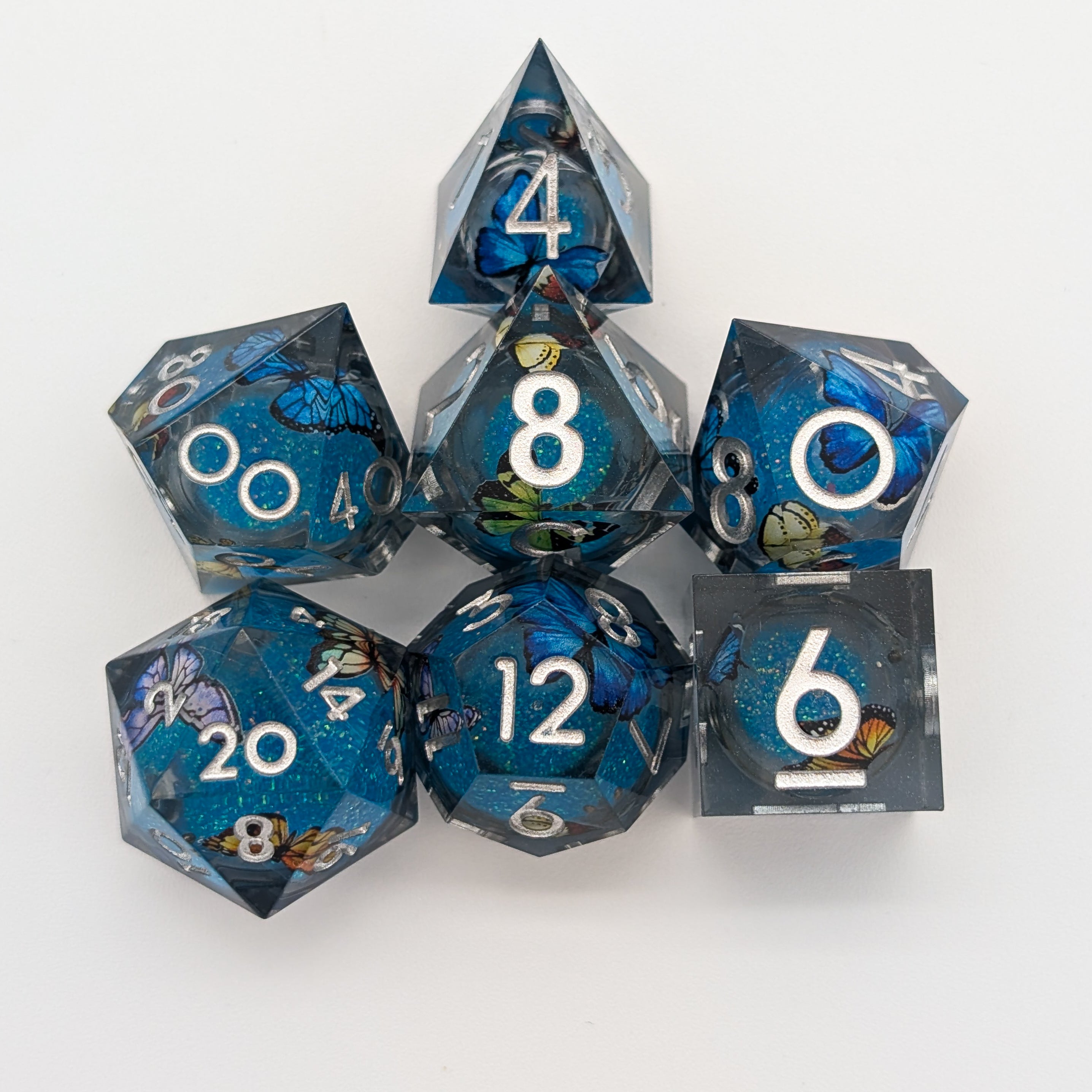 Print Butterfly Liquid Core Dice Set