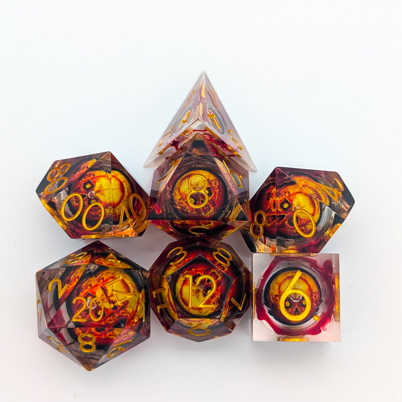 Skull Flame Liquid Core Dice Set