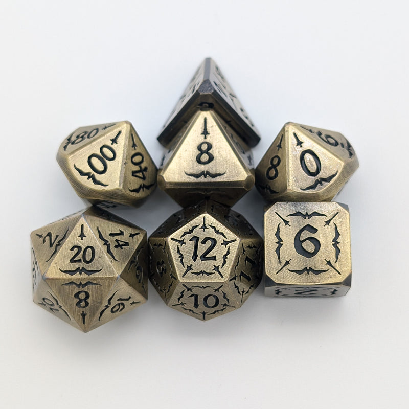 Arcana Gold Metal Core Dice Set