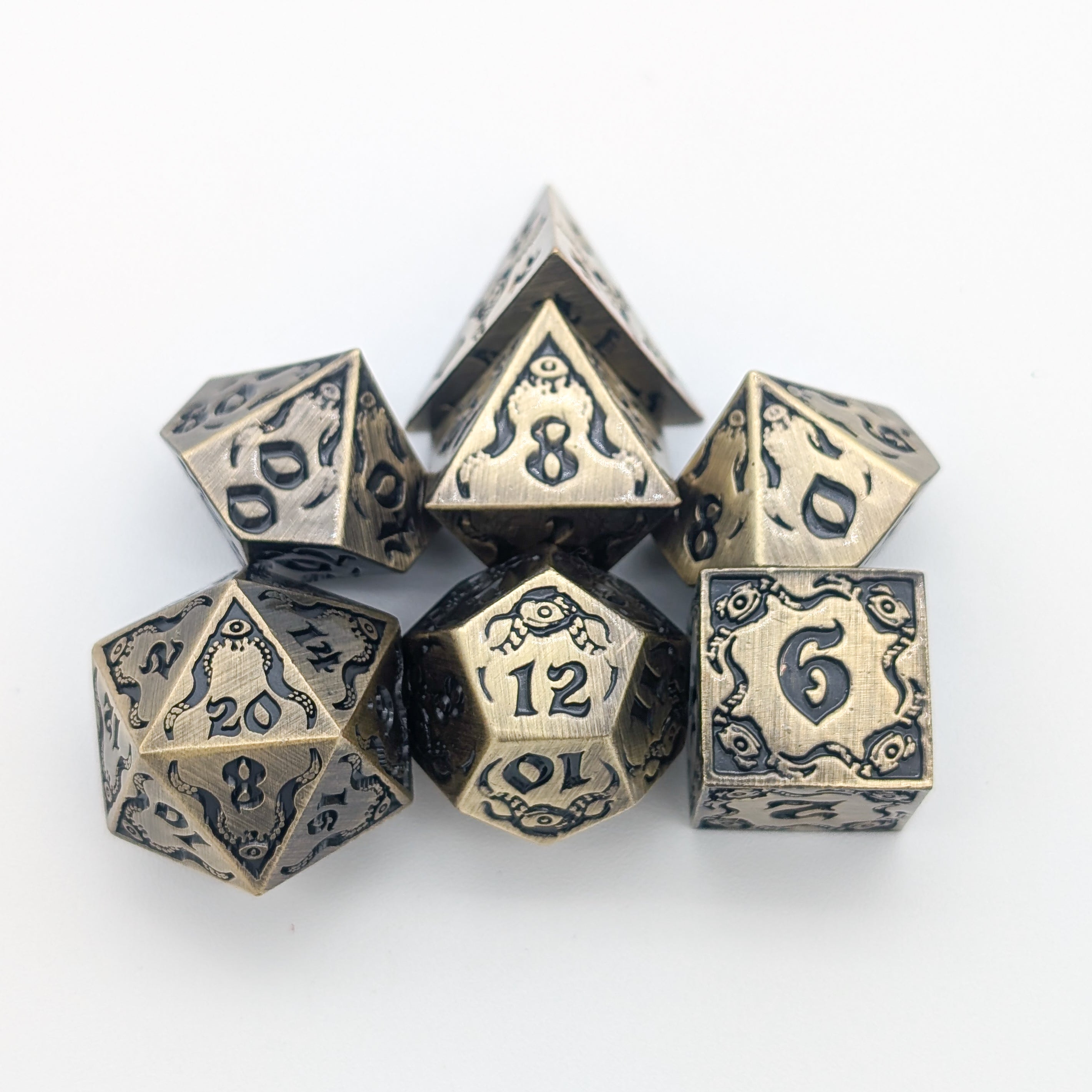 The Abyssal Sovereign | Eldritch Gold Metal Dice Set