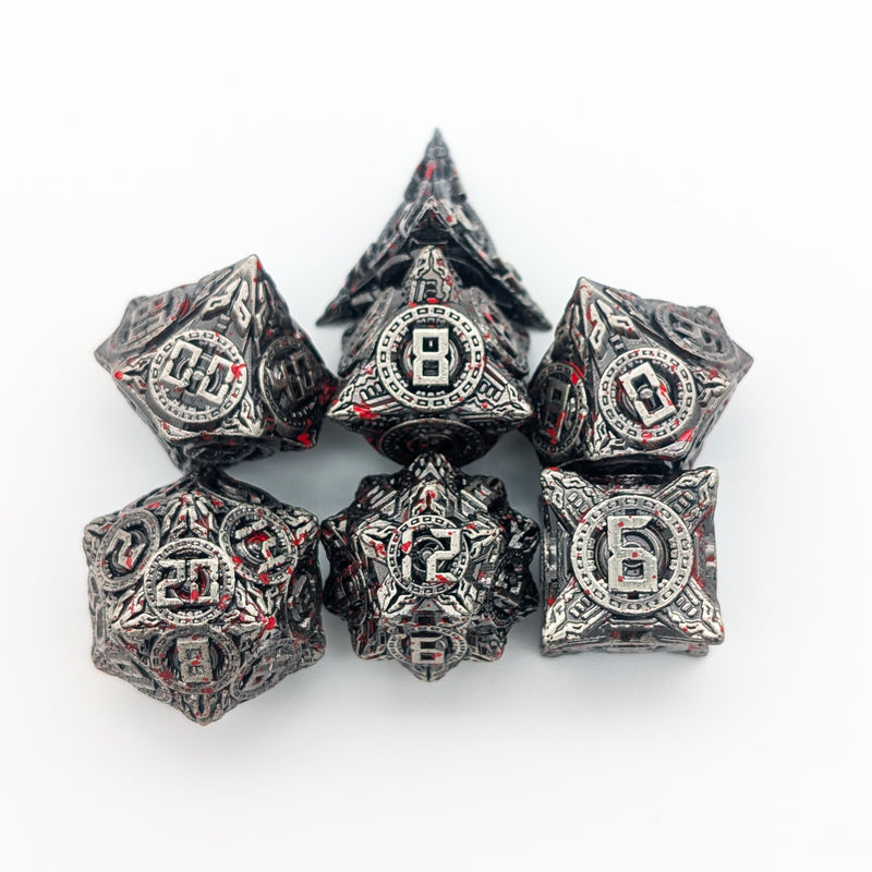 Engine Splatter Metal Core Dice Set