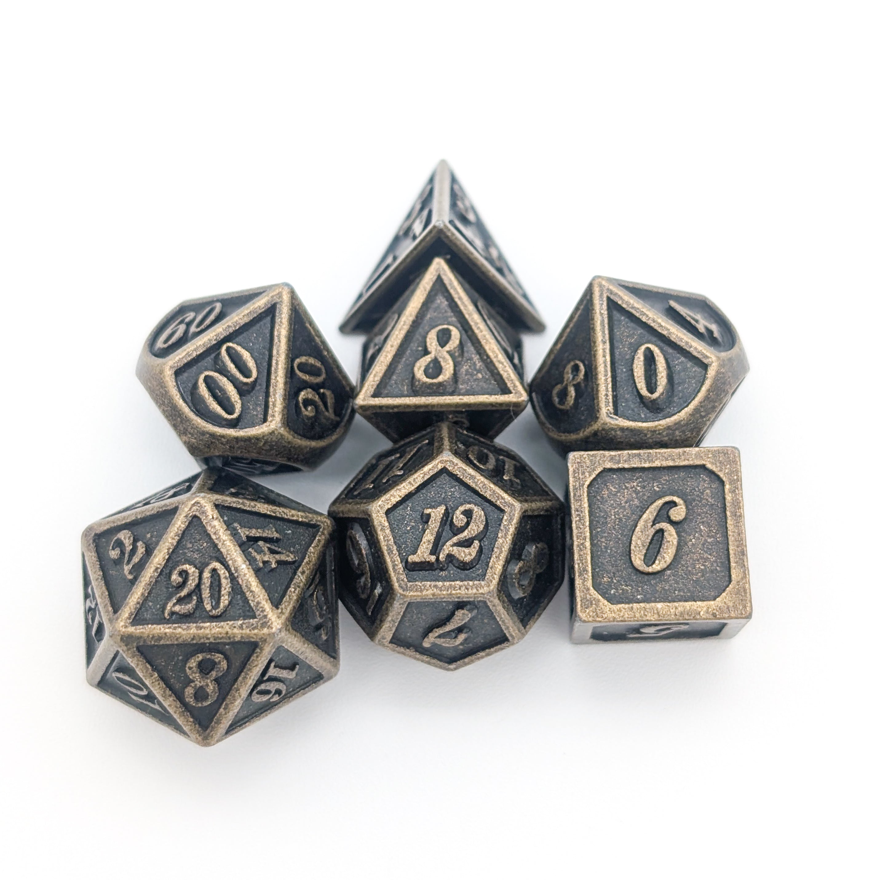 Full Gold Metal Dice Set